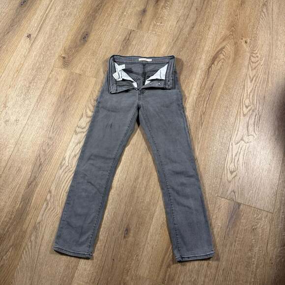 Levi’s Wedgie Straight Jeans Grey High Rise W24 L28 Vintage Fit Denim - Picture 6 of 8